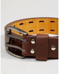 Ceinture en cuir marron foncé Reclaimed Vintage