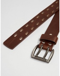 Ceinture en cuir marron foncé Reclaimed Vintage