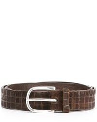 Ceinture en cuir marron foncé Orciani