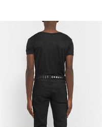 Ceinture en cuir noire Saint Laurent