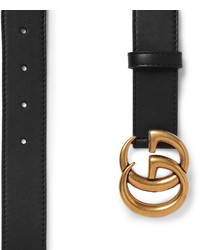 Ceinture en cuir noire Gucci