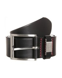 Ceinture en cuir noire Hugo Boss