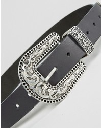 Ceinture en cuir noire Asos