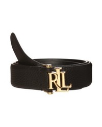 Ceinture en cuir noire Ralph Lauren