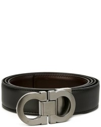 Ceinture en cuir noire Salvatore Ferragamo