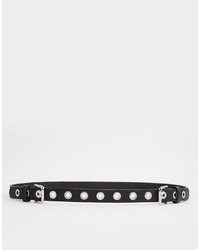 Ceinture en cuir ornée noire Asos