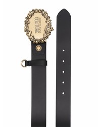 Ceinture en cuir ornée noire VERSACE JEANS COUTURE