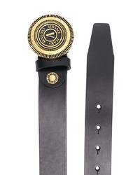 Ceinture en cuir ornée noire VERSACE JEANS COUTURE