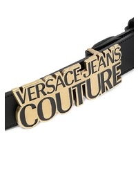 Ceinture en cuir ornée noire VERSACE JEANS COUTURE