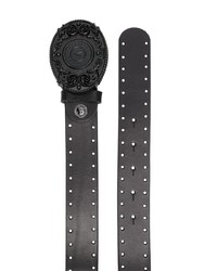 Ceinture en cuir ornée noire VERSACE JEANS COUTURE