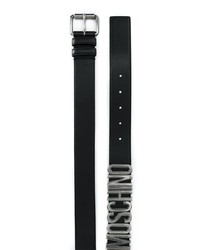 Ceinture en cuir ornée noire Moschino