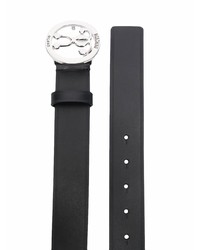 Ceinture en cuir ornée noire Moschino