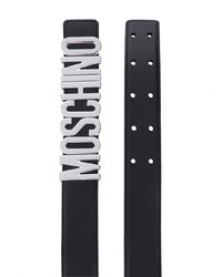 Ceinture en cuir ornée noire Moschino