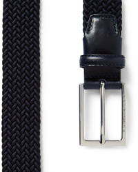 Ceinture en cuir tressée noire Hugo Boss