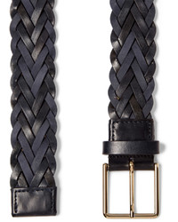 Ceinture en cuir tressée noire Paul Smith