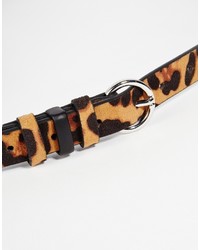 Ceinture en daim imprimée léopard marron clair Asos