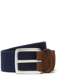 Ceinture tressée bleu marine Andersons