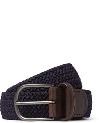 Ceinture tressée bleu marine Andersons