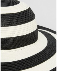 Chapeau à rayures horizontales blanc et noir Liquorish