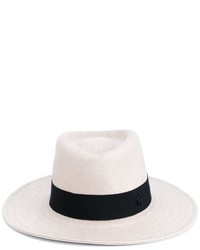 Chapeau de paille blanc et noir Maison Michel