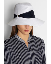 Chapeau de paille blanc et noir Eugenia Kim