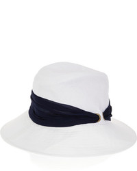 Chapeau de paille blanc et noir Eugenia Kim