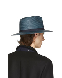 Chapeau de paille bleu marine Giorgio Armani
