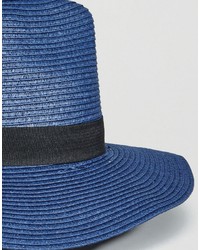 Chapeau de paille bleu marine Asos