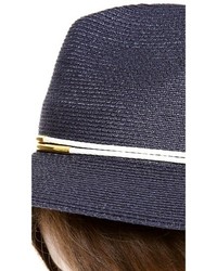 Chapeau de paille bleu marine Eugenia Kim