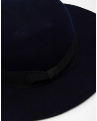 Chapeau en laine bleu marine Asos