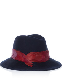 Chapeau en laine bleu marine Eugenia Kim
