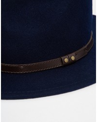 Chapeau en laine bleu marine Reclaimed Vintage