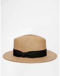 Chapeau en laine marron clair Reclaimed Vintage