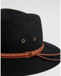 Chapeau en laine noir Reclaimed Vintage