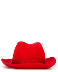 Chapeau en laine rouge Borsalino