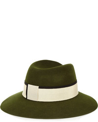 Chapeau en laine vert foncé Maison Michel