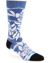Chaussettes à fleurs bleues