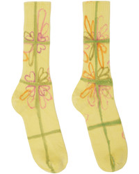 Chaussettes à fleurs jaunes Collina Strada