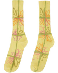 Chaussettes à fleurs jaunes Collina Strada