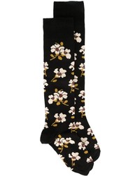 Chaussettes à fleurs noires Marni