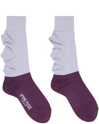 Chaussettes à fleurs violet clair