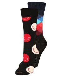 Chaussettes á pois noires Happy Socks