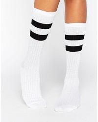 Chaussettes à rayures horizontales blanches Asos