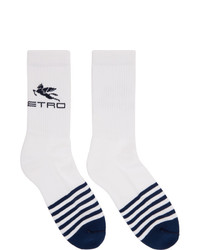 Chaussettes à rayures horizontales blanches Etro