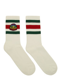 Chaussettes à rayures horizontales blanches Gucci
