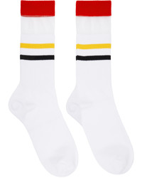 Chaussettes à rayures horizontales blanches JW Anderson