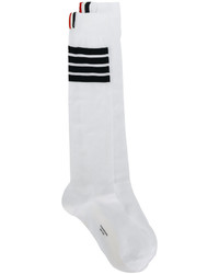 Chaussettes à rayures horizontales blanches Thom Browne