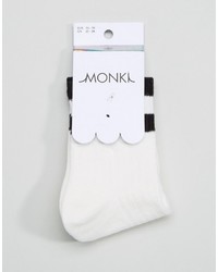 Chaussettes à rayures horizontales blanches Monki