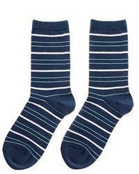 Chaussettes à rayures horizontales bleu marine