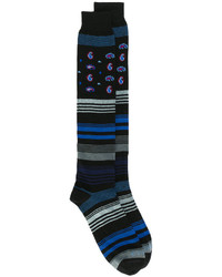 Chaussettes à rayures horizontales bleu marine Etro